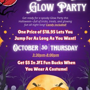 10/30 - Halloween Glow Party at Jumpin Fun Inflata Park