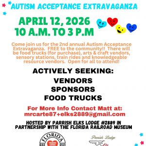 04/12 - Annual Autism Awareness Extravaganza at The Florida Railroad Museum