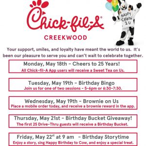 05/18-23 - Happy 25 Years! at Chick-fil-A Creekwood